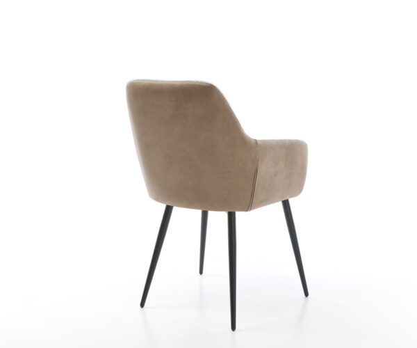 Jídelní židle Pejo-Flex smíšené materiály taupe, 4 kuželové černé nohy - Image 5