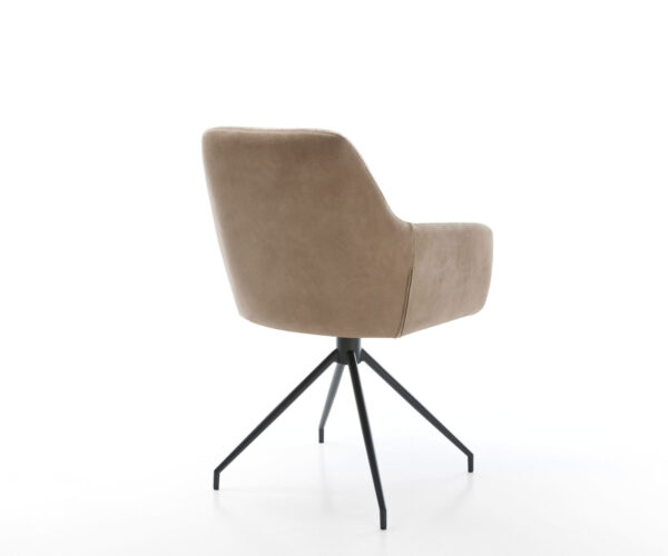 Jídelní židle Pejo-Flex smíšené materiály taupe křížový rám kuželový černý 180° otočný - Image 5
