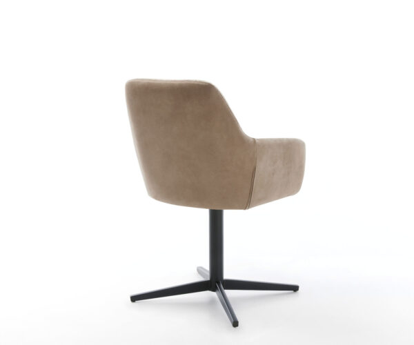 Jídelní židle Pejo-Flex smíšené materiály taupe křížová černá podnož otočné 360° - Image 5