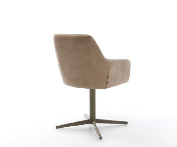 Jídelní židle Pejo-Flex smíšené materiály taupe, křížová podnož, titanový efekt, otočné o 360° - Image 5