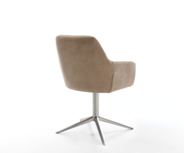 Jídelní židle Pejo-Flex smíšené materiály taupe křížová podstava nerezová ocel 360° otočné houpací funkce jádro s taštičkovými pružinami - Image 5
