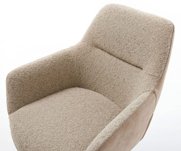 Jídelní židle Pejo-Flex smíšené materiály taupe křížová podstava nerezová ocel 360° otočné houpací funkce jádro s taštičkovými pružinami - Image 4