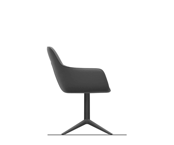 Jídelní židle Pejo-Flex smíšené materiály taupe křížová podstava černá houpací funkce otočné o 360° - Image 8