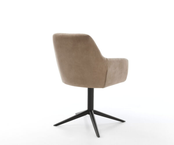 Jídelní židle Pejo-Flex smíšené materiály taupe křížová podstava černá houpací funkce otočné o 360° - Image 5