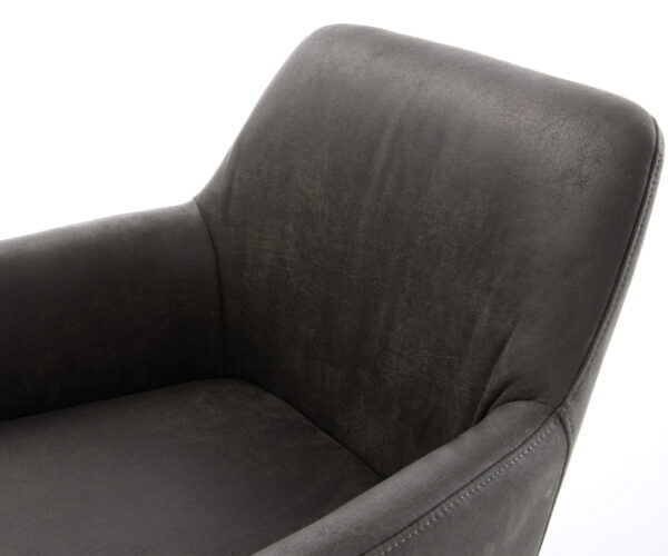 Jídelní židle Xana-Flex mikrovlákno antracit, křížová podnož, široké, černé, otočné o 360°, s houpací funkcí - Image 4
