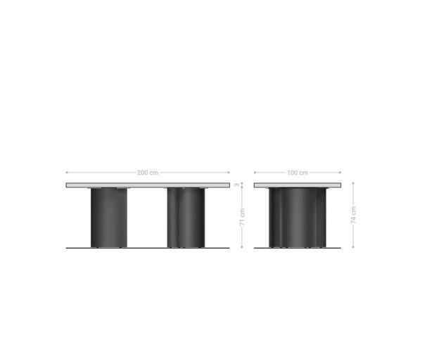 Jídelní stůl Edge 200x100 přírodní akácie Troa kov černý - Image 7