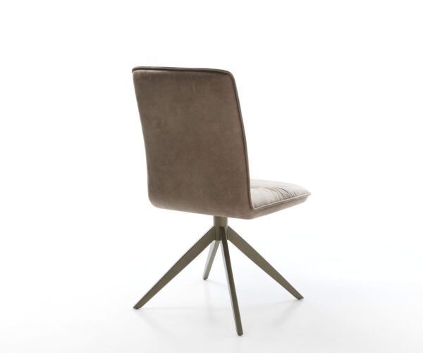 Jídelní židle Vinjo-Flex křížový rám široký efekt povrch titanová mikrovlákna taupe vintage otočné o 360° - Image 5