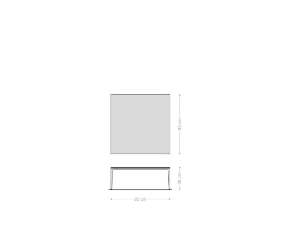 Konferenční stolek Levente 85x85 cm keramika Laminam Emperador Extra Lucidato, tmavě hnědý rám, nerezová ocel stříbrná - Image 8
