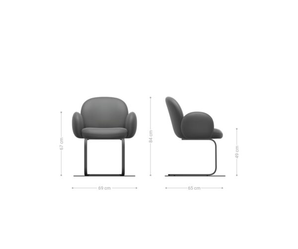 Jídelní židle Nube-Flex s područkami, konzolová konstrukce, plochý efekt, titanový chenille, rezavý, jádro s taštičkovými pružinami - Image 6