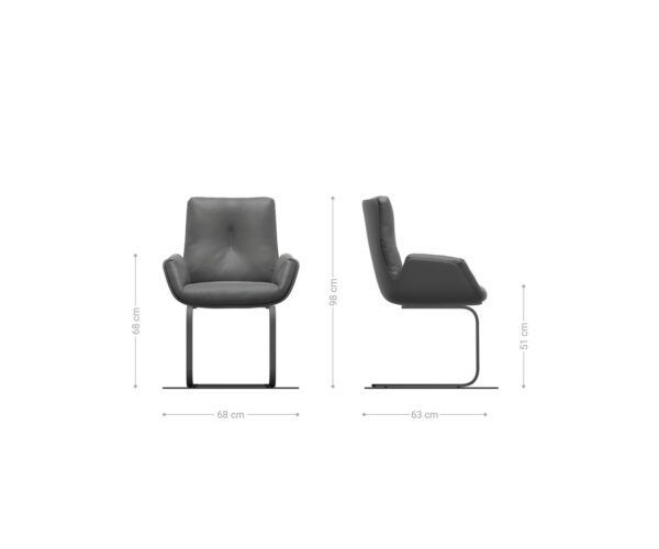 Jídelní židle Clea-Flex smíšené materiály pravá kůže bílá-pastelově modrá konzolová konstrukce plochá bílá - Image 6