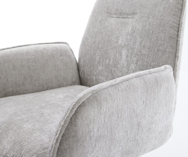 Jídelní židle Zoa-Flex 4 nohy zúžené nerezové oceli, chenille stříbrnošedá - Image 4