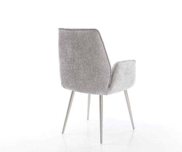 Jídelní židle Zoa-Flex 4 nohy zúžené nerezové oceli, chenille stříbrnošedá - Image 5