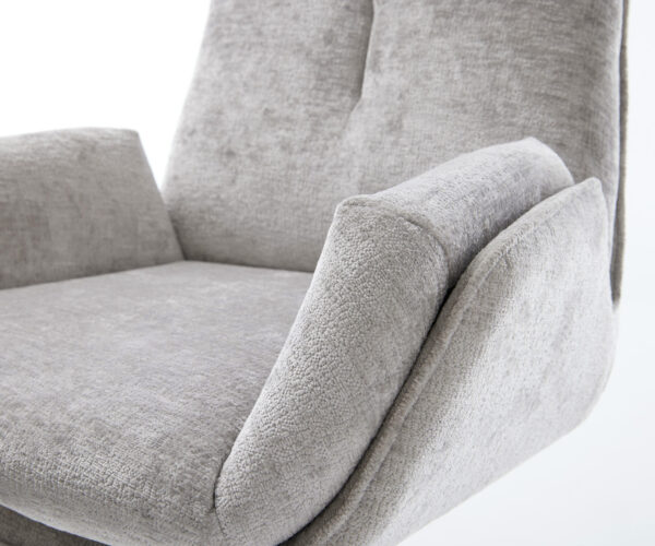Jídelní židle Clea-Flex 4 nohy zúžené nerezové oceli, chenille stříbrnošedá - Image 4