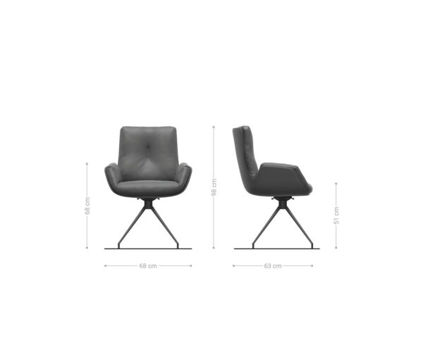 Jídelní židle Clea-Flex křížový rám kuželový kov černý chenille olivový 180° otočný - Image 6