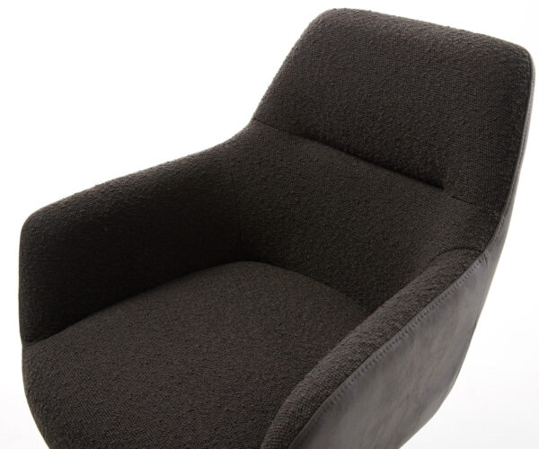 Jídelní židle Pejo-Flex křížová podstava nerezová ocel mix materiálů černá 360° otočná - Image 4