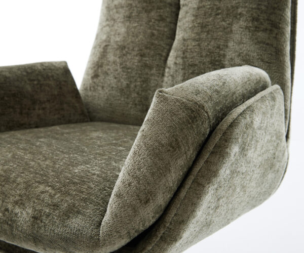 Jídelní židle Clea-Flex 4 nohy kuželovité černý kov, chenille stříbrnošedá - Image 4
