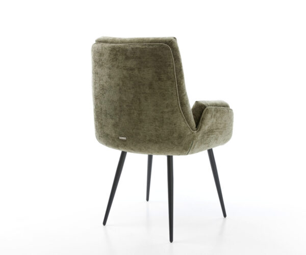 Jídelní židle Clea-Flex 4 nohy kuželovité černý kov, chenille stříbrnošedá - Image 5