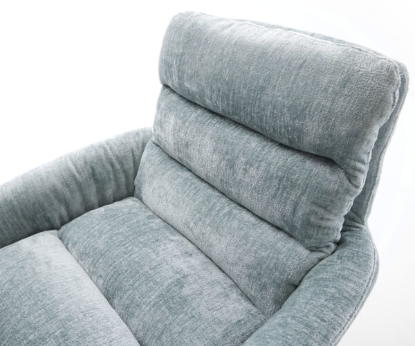 Jídelní židle Abelia-Flex s područkami, křížová podnož z nerezové oceli, chenille pastelově modré, otočné o 360° - Image 4