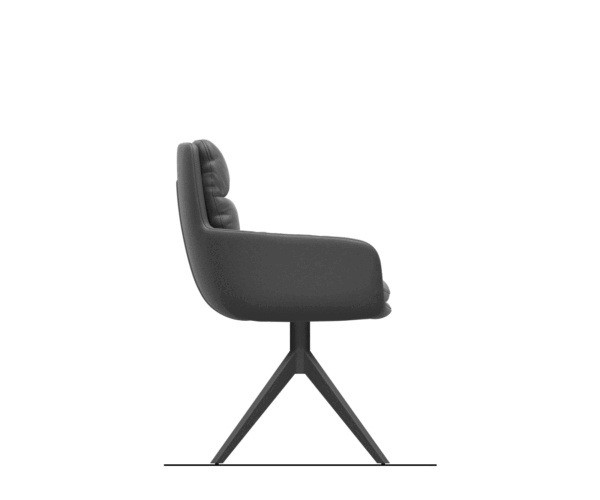 Jídelní židle Abelia-Flex s područkami, křížová podnož, široké, nerezová ocel, mix materiálů, černé, otočné o 360°, houpací funkce - Image 8