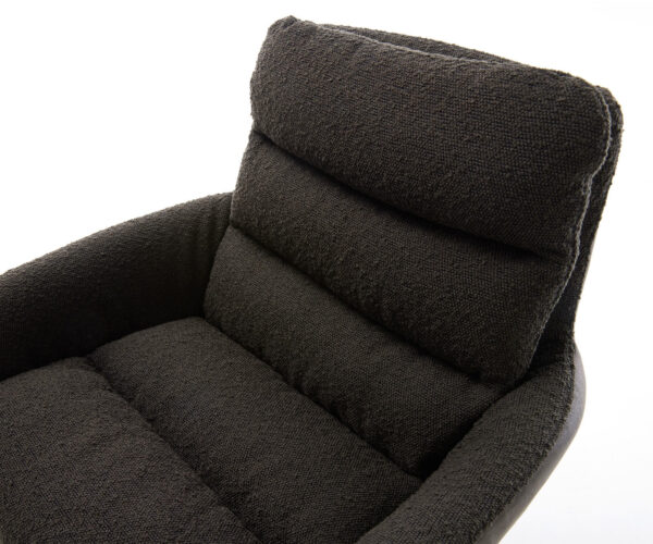 Jídelní židle Abelia-Flex s područkami, křížová podnož, široké, nerezová ocel, mix materiálů, černé, otočné o 360°, houpací funkce - Image 4