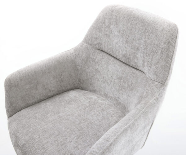 Jídelní židle Pejo-Flex rám na kluzácích nerezová ocel chenille stříbrnošedá - Image 4