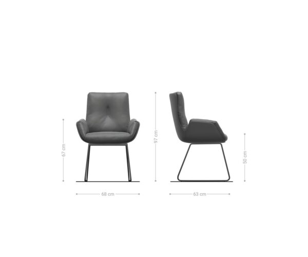 Jídelní židle Clea-Flex kovový skluzový rám černý, chenille olivový - Image 6