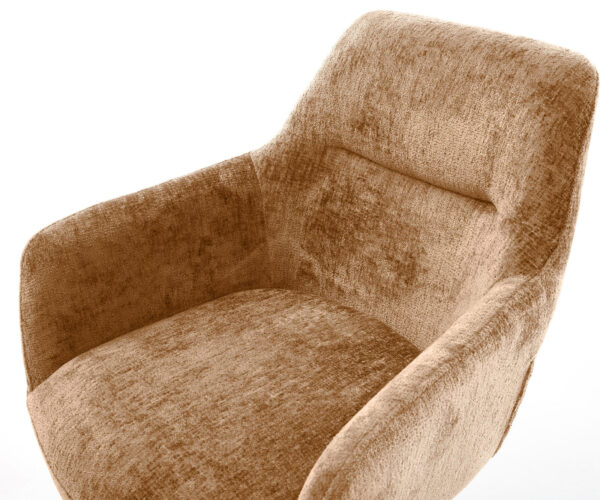 Jídelní židle Pejo-Flex konzolová konstrukce kulatá kov černý chenille rezavý - Image 4