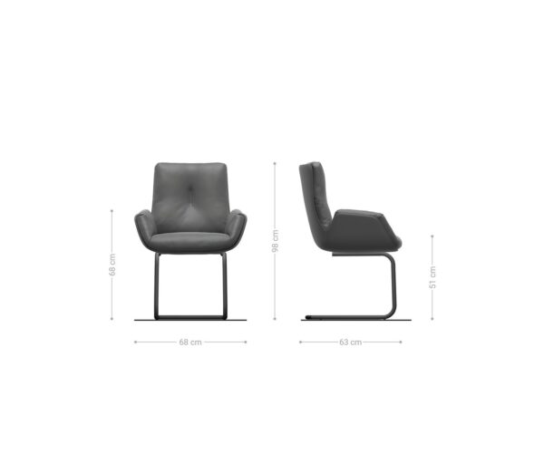 Jídelní židle Clea-Flex konzolová podnož kulatá nerezová ocel mix materiálů černá - Image 6