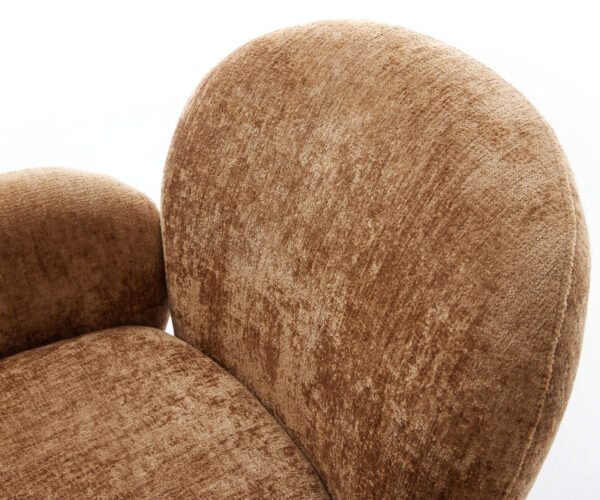 Jídelní židle Nube-Flex s područkami, křížová kovová konstrukce, široké černé chenille, rezavá barva, otočné o 360°, houpací funkce, jádro z taštičkových pružin - Image 4