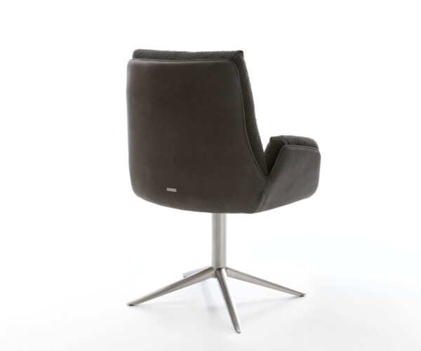 Jídelní židle Clea-Flex smíšené materiály černý křížový podstavec nerezová ocel 360° otočné s houpací funkcí - Image 5