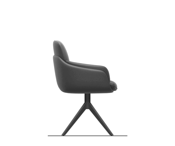 Jídelní židle Luan-Flex s područkami, křížová podnož, široký efekt, povrch titanový chenille rezavý, otočné o 360°, funkce houpání - Image 8
