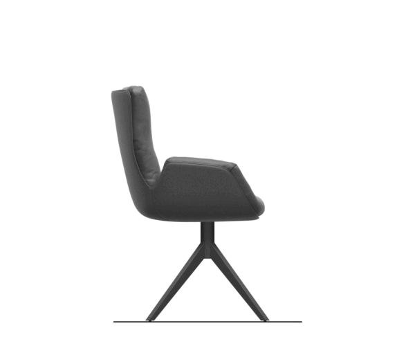 Jídelní židle Clea-Flex křížový rám široký efekt povrch titanový mix materiálů černá 360° otočné houpací funkce - Image 8