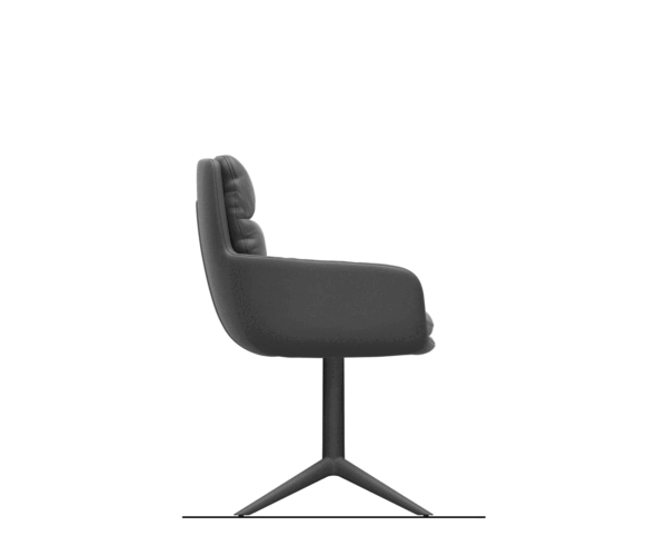 Jídelní židle Abelia-Flex s područkami, křížová kovová podstava černá, chenille olivová, otočné o 360°, funkce houpání - Image 8