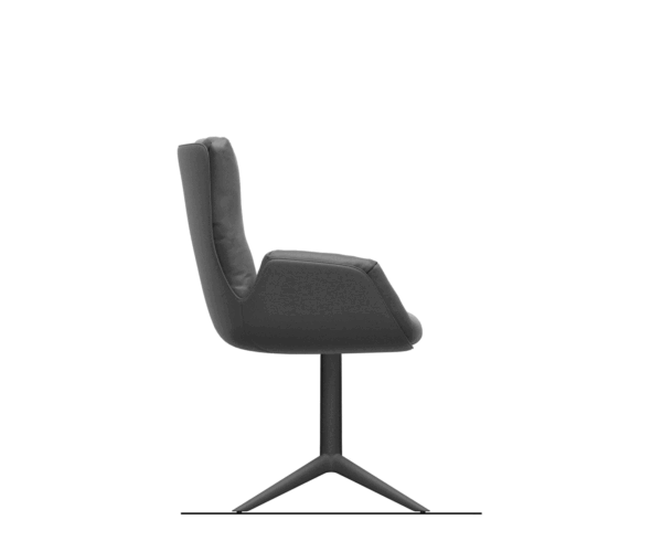 Jídelní židle Clea-Flex smíšené materiály pravá kůže bílá stříbrnošedá křížová podnož bílá 360° otočné houpací funkce - Image 8