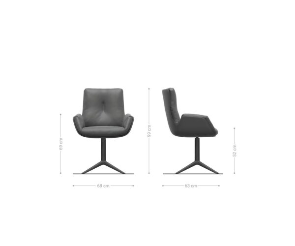 Jídelní židle Clea-Flex smíšené materiály taupe, křížová podnož, titanový povrch, houpací funkce, otočné o 360° - Image 6
