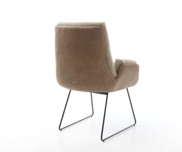 Jídelní židle Clea-Flex kovový rám na kluzácích černý, materiálový mix taupe - Image 4