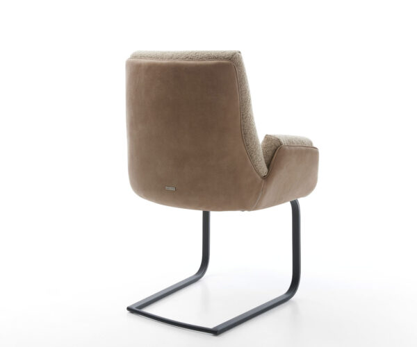 Jídelní židle Clea-Flex konzolová podnož plochý kov černý materiálový mix taupe - Image 4