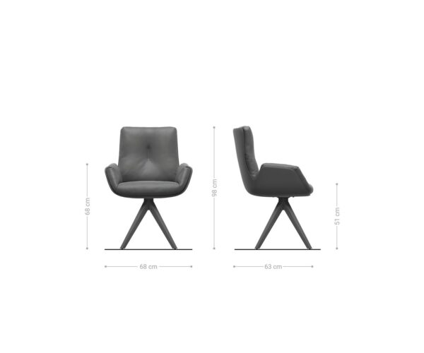 Jídelní židle Clea-Flex dřevěný rám, úhlový, přírodní materiál, mix taupe, otočný o 180° - Image 5