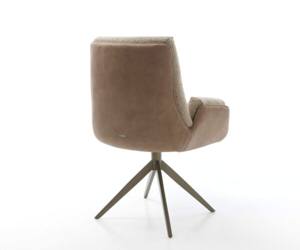 Jídelní židle Clea-Flex křížová podnož široký efekt titanový materiálový mix taupe otočné o 360° - Image 5