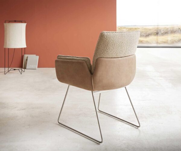 Jídelní židle Nela-Flex rám na kluzácích z nerezové oceli, materiálová kombinace taupe - Image 5