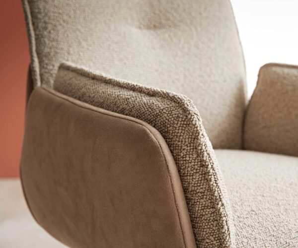 Jídelní židle Nela-Flex kovový rám na kluzácích černý, materiálová kombinace taupe - Image 4