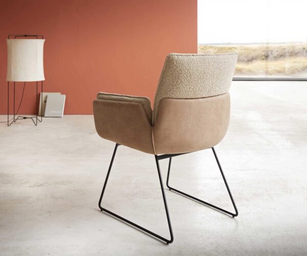 Jídelní židle Nela-Flex kovový rám na kluzácích černý, materiálová kombinace taupe - Image 5