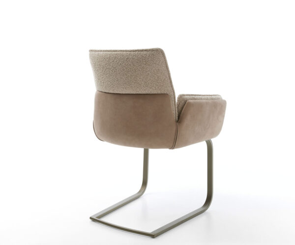 Jídelní židle Nela-Flex konzolová konstrukce s plochým efektem - titanový materiál - mix taupe - Image 5