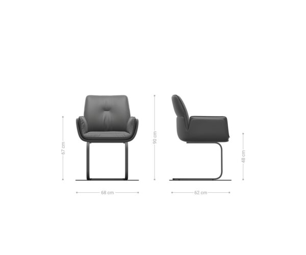 Jídelní židle Nela-Flex konzolová konstrukce s plochým efektem - titanový materiál - mix taupe - Image 6