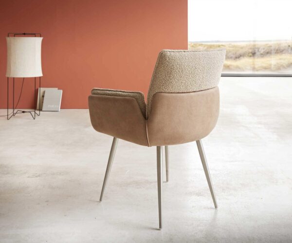 Jídelní židle Nela-Flex 4 nohy zúžené nerezová ocel materiálová kombinace taupe - Image 5