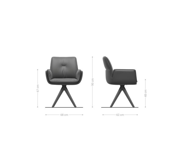 Jídelní židle Nela-Flex dřevěný rám, úhlový, přírodní mix materiálů, taupe, otočný o 180° - Image 5