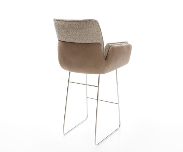 Barová židle Nela-Flex s kluznou konstrukcí, nerezová ocel, mix materiálů, taupe, jádro s taštičkovými pružinami - Image 5