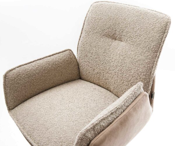 Barová židle Nela-Flex s kluznou konstrukcí, nerezová ocel, mix materiálů, taupe, jádro s taštičkovými pružinami - Image 4