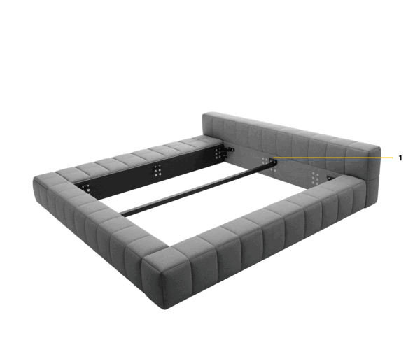Čalouněná postel Espazio bouclé stříbrnošedý 180x200 cm s úložným prostorem - Image 9
