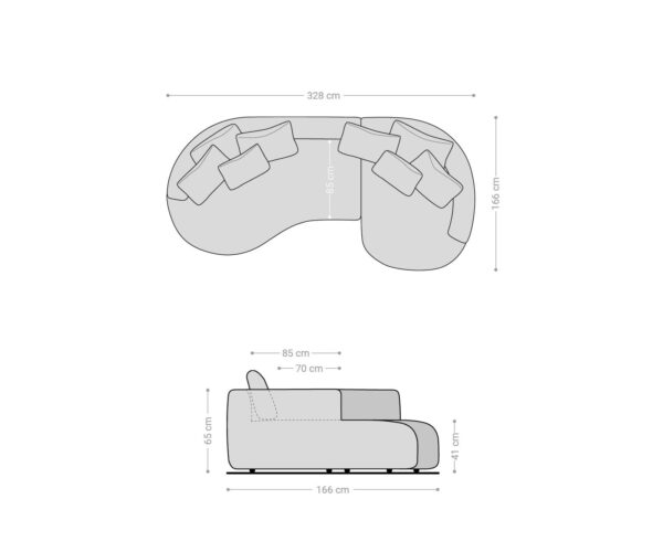 Pohovka Edina mikrovlákno šedá 330x170 cm - Image 7
